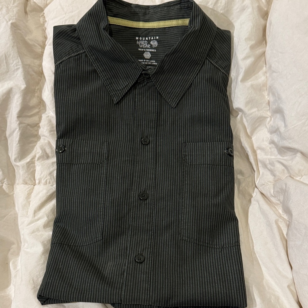 Mountain Hardwear Black Pinstripe Men's Shirt